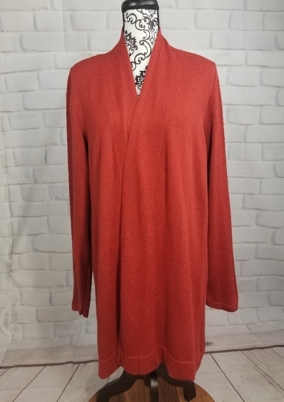 Susan Graver open front long sleeve stretch knit cardigan size 1x